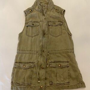 MAX JEANS 100% Tencel Safari Vest, Olive, XS